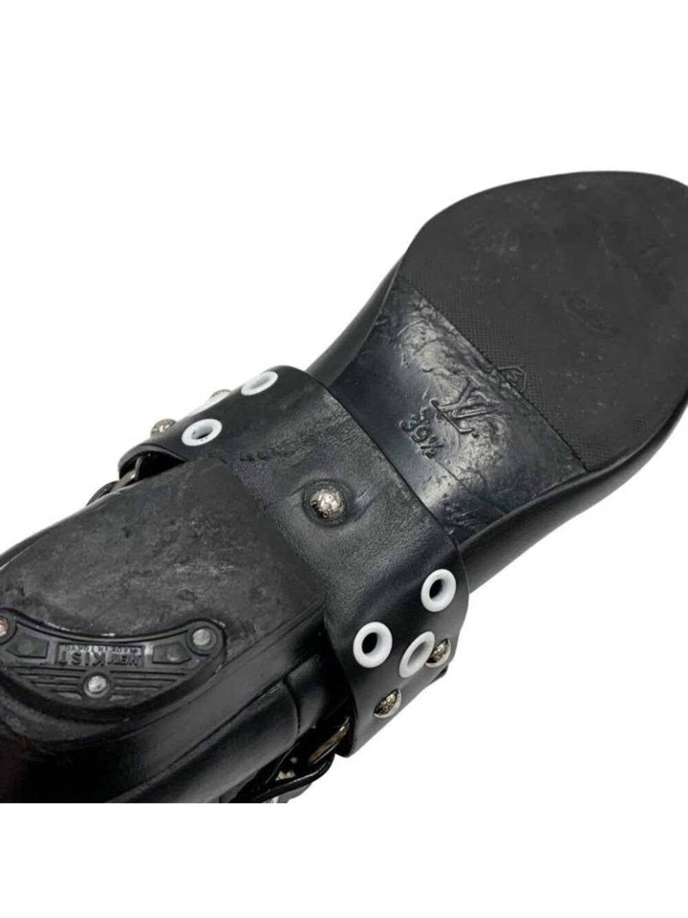 Louis Vuitton Rhapsody Line Boots Short Shoes Leather Black White Hole - Picture 8 of 9